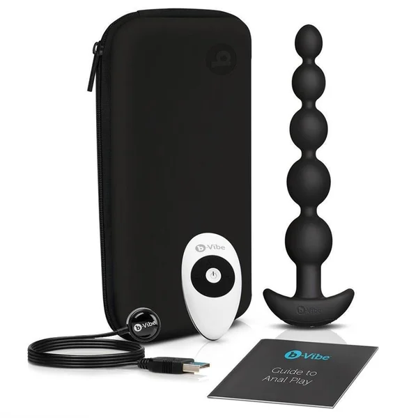 b-vibe Cinco Anal Beads | Vibrating Silicone Anal Beads for Men — image 7 of 12