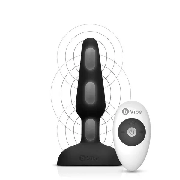 b-vibe Trio Plug Black | 5 Inch Silicone Vibrating Butt Plug for Men — image 9 of 12