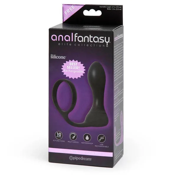 Rechargeable Ass-Gasm Pro Silicone Anal Plug Cock Ring by Anal Fantasy — image 9 of 9