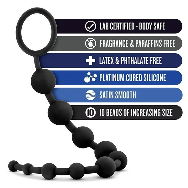 Performance Black Silicone Anal Beads by Blush Novelties — image 12 of 12