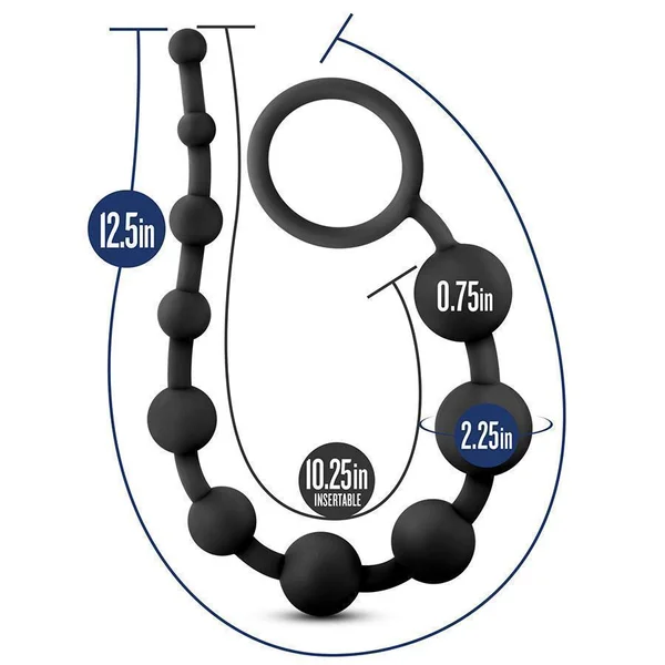 Performance Black Silicone Anal Beads by Blush Novelties — image 10 of 12
