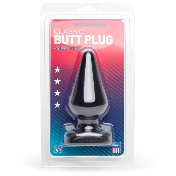 Classic Large Black Butt Plug | Smooth Tapered Anal Plug with Base — image 6 of 8