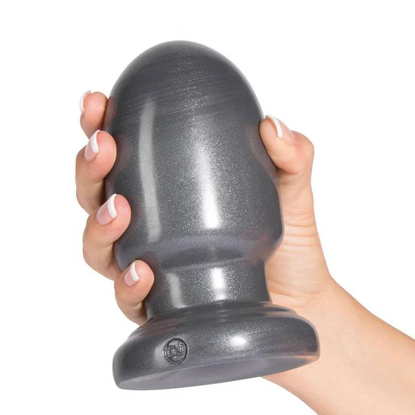 American Bombshell Shell Shocked Huge Round Butt Plug Gun Metal Grey — image 9 of 10