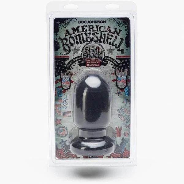 American Bombshell Shell Shocked Huge Round Butt Plug Gun Metal Grey — image 10 of 10