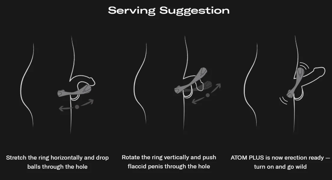 Hot Octopuss Atom Plus Dual Vibrating Cock Ring Black Silicone — image 16 of 16