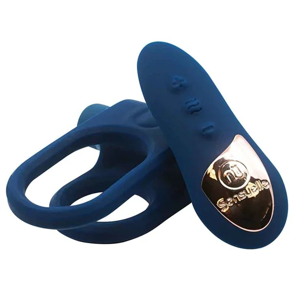 nu Sensuelle Vibrating Silicone Cock Ring and Remote Control Navy Blue — image 5 of 6