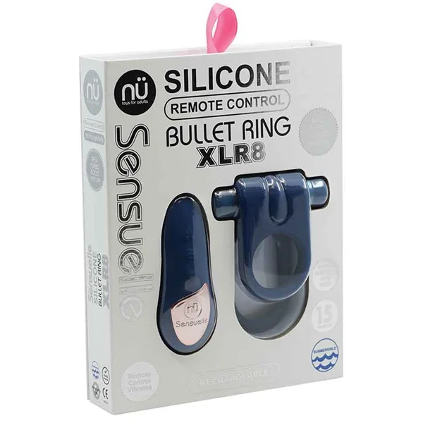 nu Sensuelle Vibrating Silicone Cock Ring and Remote Control Navy Blue — image 6 of 6