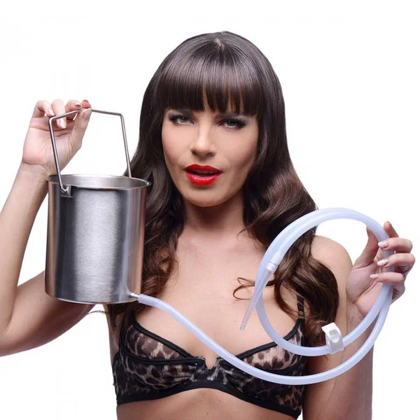 Premium Anal Enema Stainless Bucket Kit with Silicone Hose by CleanStream — image 9 of 10