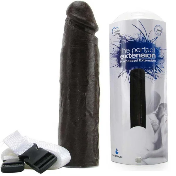 The Perfect 8 Inch Realistic Black Hollow Strap On Sleeve for Men by Dr. Love — image 7 of 12
