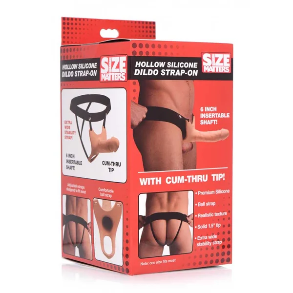 6 Inch Realistic Silicone Hollow Strap On Penis Extender and Ball Strap for Men by Size Matters — image 12 of 12