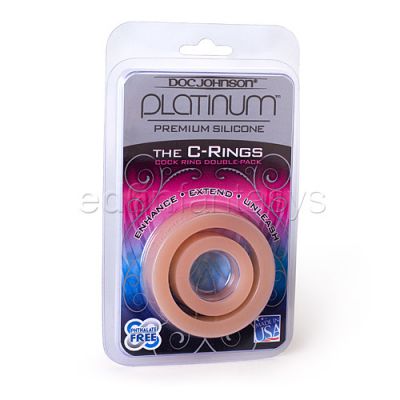 Platinum silicone cock ring double pack
