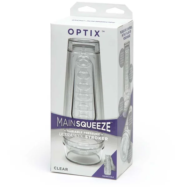 Main Squeeze Optix Masturbator | Crystal Clear Discreet Stroker for Men — image 10 of 10