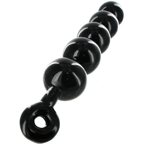 Huge Black Anal Beads with Safety Loop | Massive 67 mm Balls — image 9 of 9