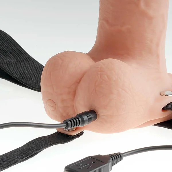 11'' Tan Rechargeable Vibrating Hollow Strap On Penis Extension by Fetish Fantasy — image 15 of 16