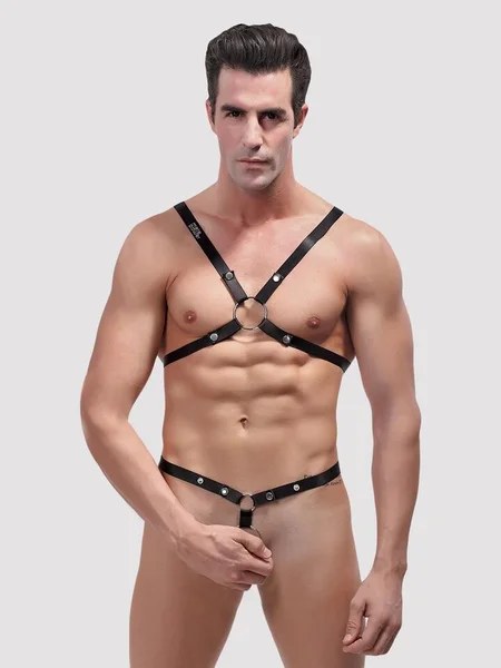 Male Power Shoulder Harness with C-Ring Waist Band Black — image 13 of 13