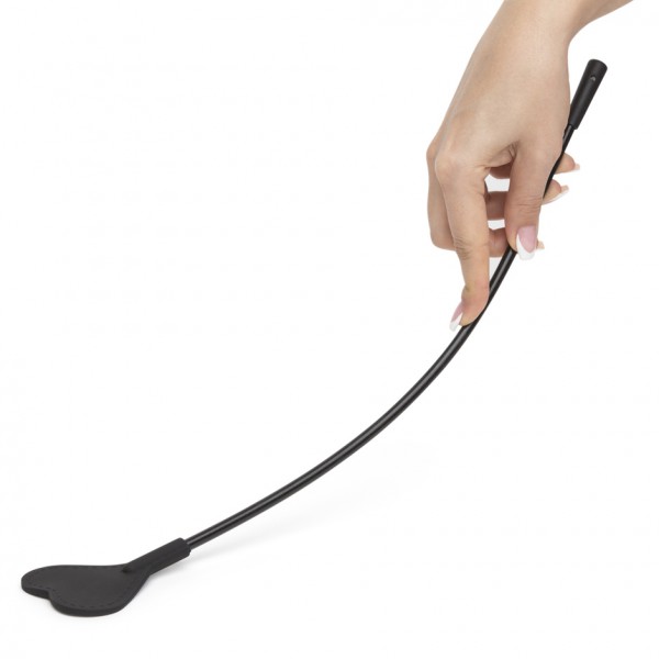 Bondage Boutique Black Skip a Beat Silicone Heart Riding Crop