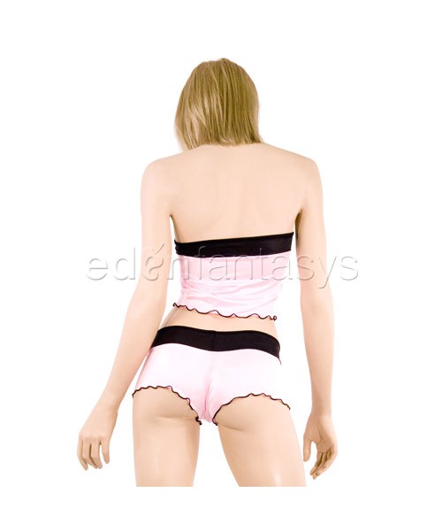 Strapless keyhole cami set