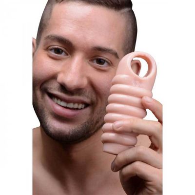 Open Tip Ribbed Cock Sheath Really Ample Natural Girth Enhancer by Size Matters