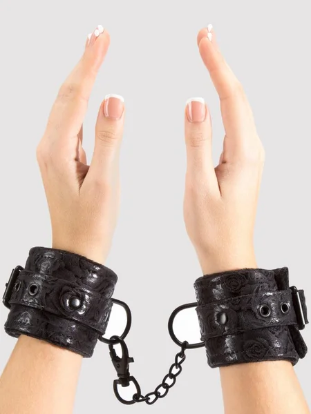 Bondage Boutique Black Rose Faux Fur Lined Wrist Cuffs — image 19 of 19
