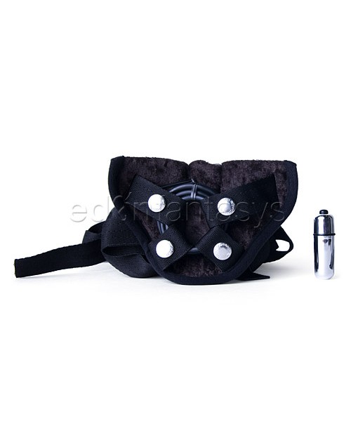 Vibrating Velvet Harness