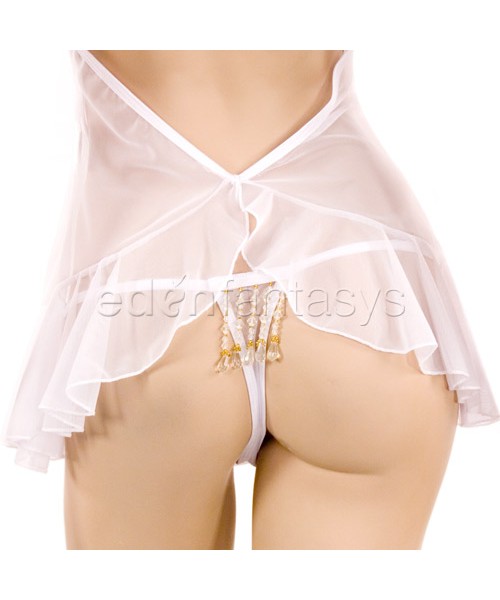 Bustless beaded babydoll set