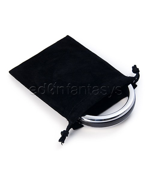 Black band stainless steel cock ring