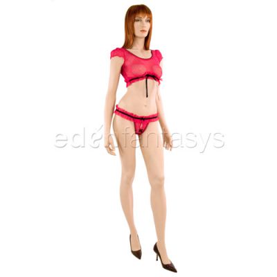 Mesh cami top with g string