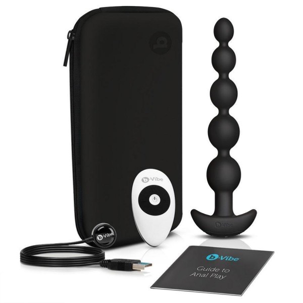b-vibe Cinco Anal Beads | Vibrating Silicone Anal Beads for Men