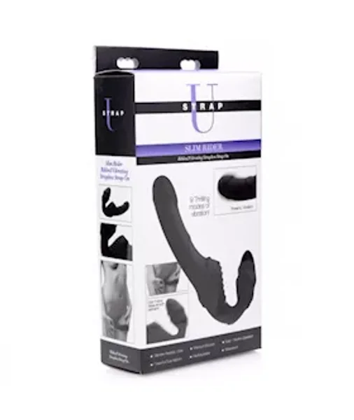 Slim Rider Strapless Vibrating Silicone Strap On - 8.5 Inches — image 14 of 14