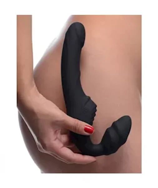 Slim Rider Strapless Vibrating Silicone Strap On - 8.5 Inches — image 13 of 14
