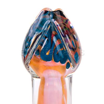 Lattachino headed pink pyrex glass dildo wand
