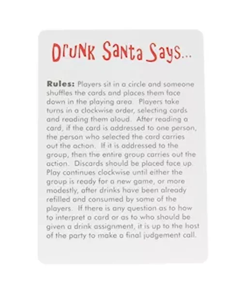 Drunk Santa Says - Drinking Card Game - White / Red — image 9 of 10