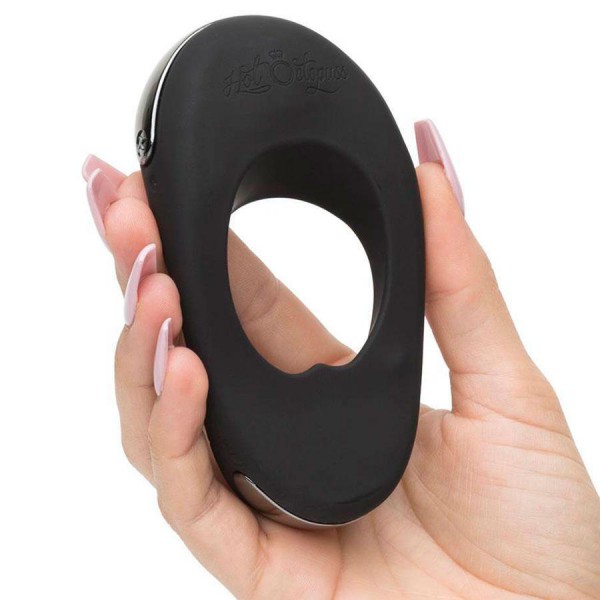 Hot Octopuss Atom Plus Dual Vibrating Cock Ring Black Silicone