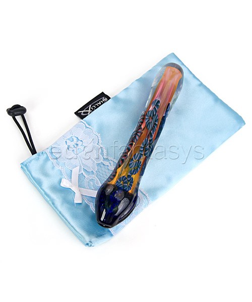Blue head caterpillar lattachino inside out glass dildo wand