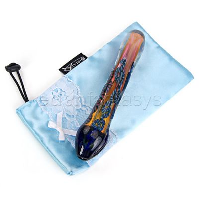 Blue head caterpillar lattachino inside out glass dildo wand