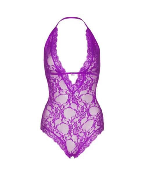 Leg Avenue Lace Deep-V Halter Teddy