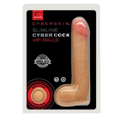 Slimline CyberCock With Balls Flesh