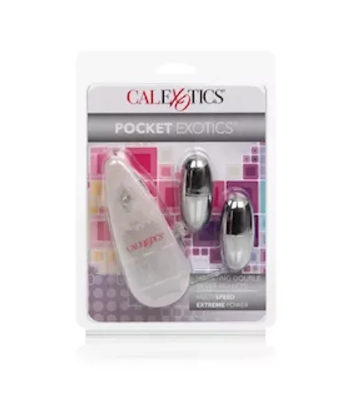 Pocket Exotics Vibrating Double  Bullets - Silver — image 6 of 6