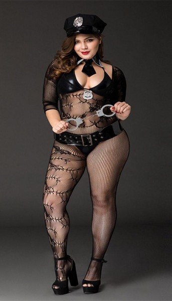 Sexy and Cuffed - Bodystocking Police Costume