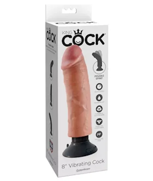 King Cock 8 Inch Vibrating Cock - Flesh - 8 Inch — image 12 of 17