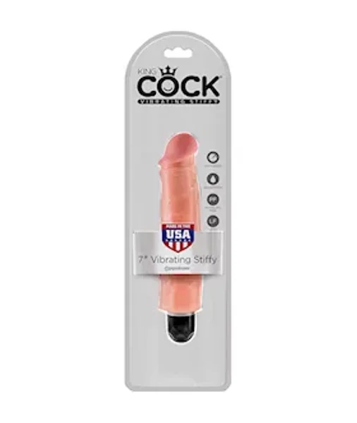 King Cock 7 In Vibrating Stiffy - Flesh - 7 Inch — image 5 of 6