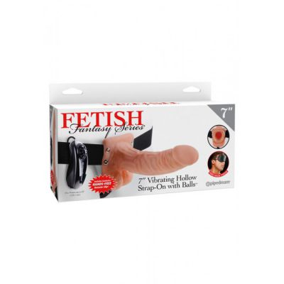 Fetish Fantasy 7 Vibrating Hollow Strap On with Balls
