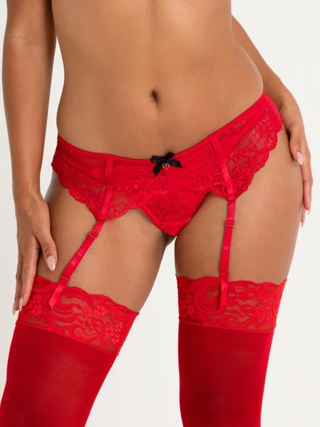 Lovehoney Love Me Red Lace Suspender Belt — image 7 of 7