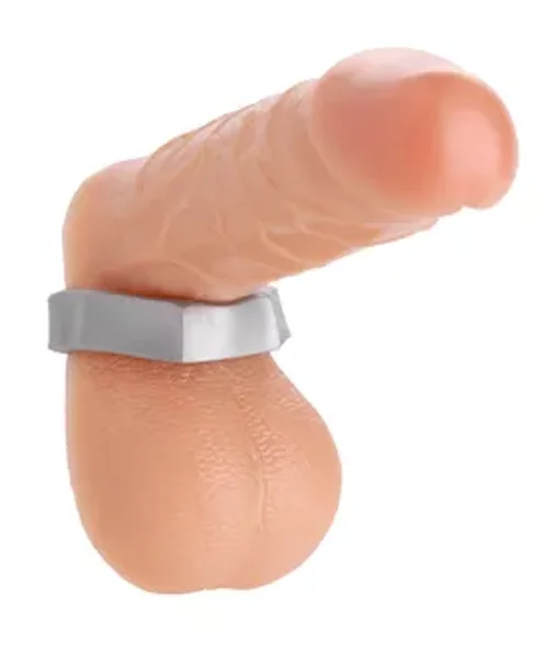 Silver Hex Heavy Duty Cock Ring And Ball Stretcher - Silver — image 2 of 2