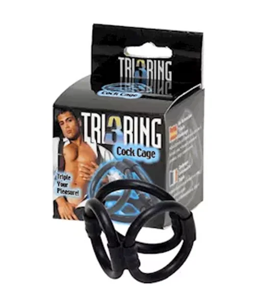 Tri Ring Cock Cage - Black — image 4 of 4