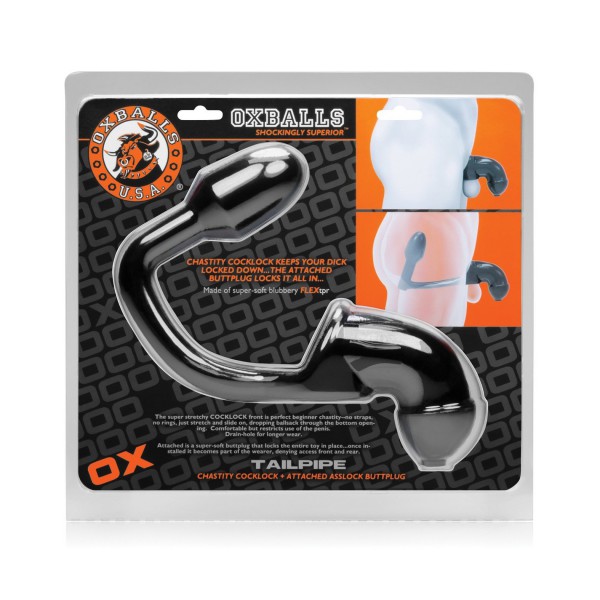 Oxballs Tailpipe Chastity CockLock & Asslock Butt Plug