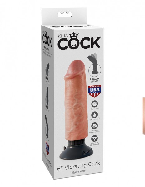 King Cock 6 Inch Vibrating Suction Cup Cock