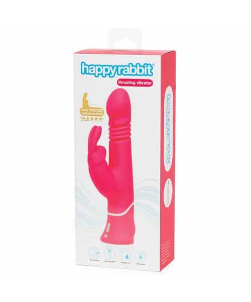 Happy Rabbit Rechargeable Realistic Thrusting Rabbit Vibrator Pink — image 4 of 7