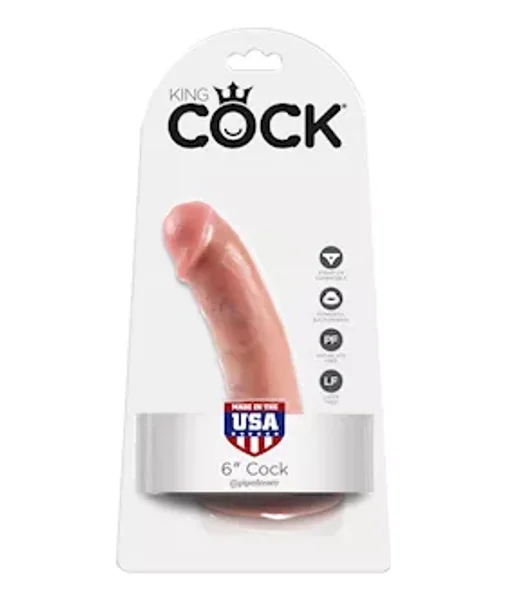 King Cock 6 Inch Suction Cup Dildo - Flesh — image 9 of 12