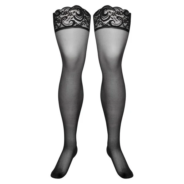 Lovehoney Plus Size Sheer Black Lace Top Hold-Ups — image 8 of 8